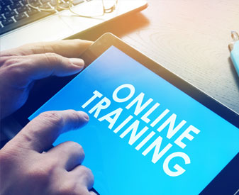 online training on a tablet